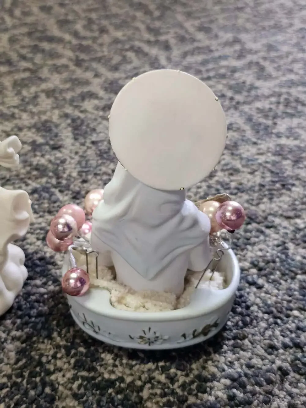 Vintage Porcelain Angel Candle Holder Pair Bisque